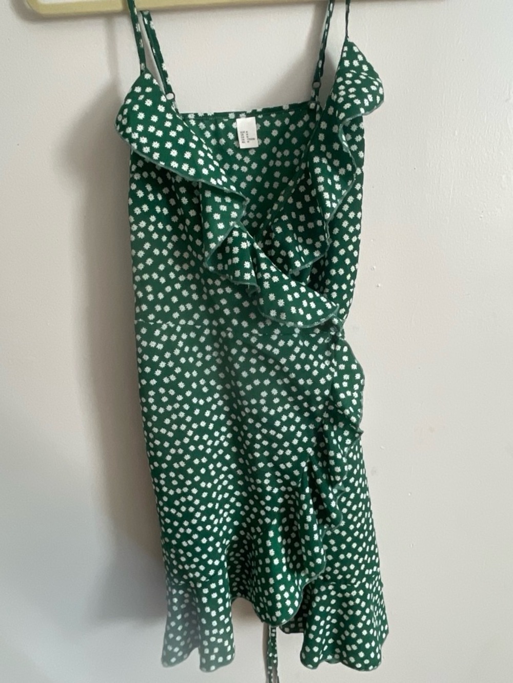 Free People Green & White Floral Ruffle Midi Dress